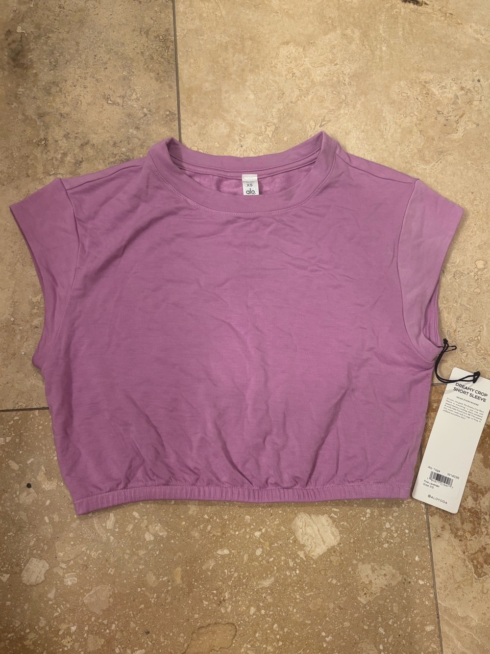 Alo Dreamy Crop Tee - Lavender XS
